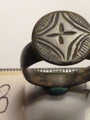 Antique Revival Bronze Ring with Cross used