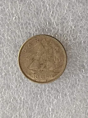 Ασημένιο κέρμα Καναδάς 10 cents 1966 μεταχειρισμένο