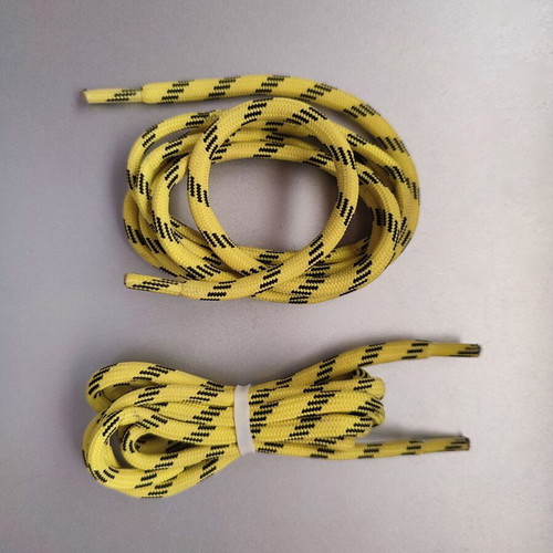 Yellow boot laces new, unique two-tone, 130cm length
