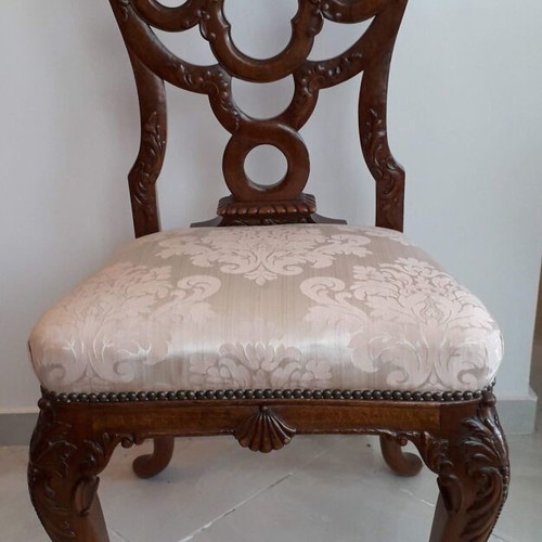 Chippendale style sofa set like new, 5 pieces, solid mahogany