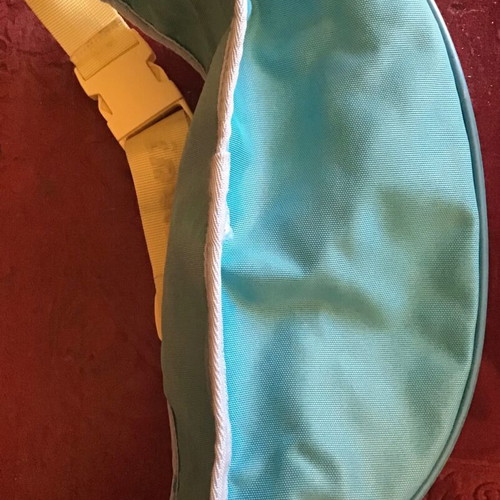 Invicta waist bag used, turquoise and yellow, large pocket 30x15cm