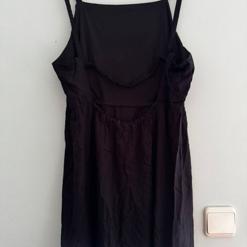 Black backless dress, slightly sheer