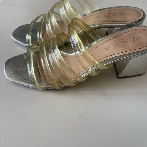 Zara silver mules size 37 used