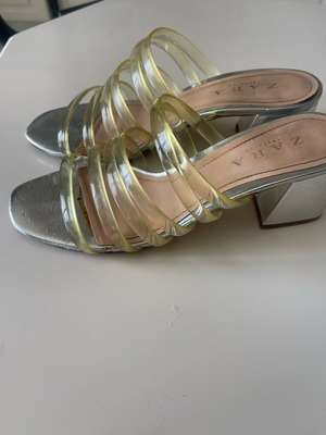 Zara silver mules size 37 used