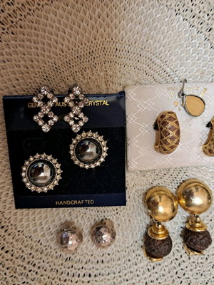 Vintage earrings used, 1980s style