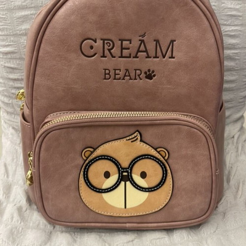 Cream Bear backpack, pink