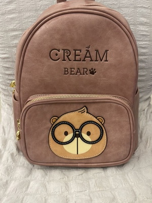 Cream Bear backpack, pink