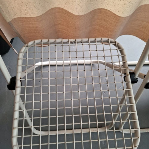 Talin folding chairs used, metal grid design, set of 2, 1980
