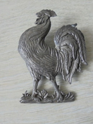 Metal Rooster Brooch used, vintage style