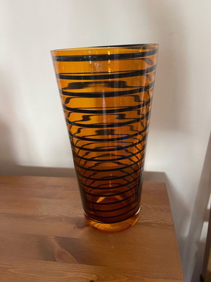 Glass vase used, height 30 cm, diameter 15 cm, floor standing
