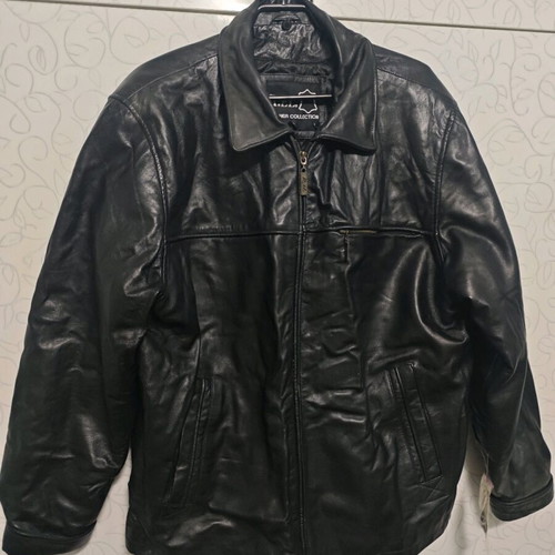 R.EL. LEATHER COLLECTION leather jacket new, black, size L