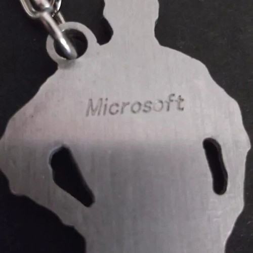 Vintage Microsoft keychain silver color, like new, 10 cm