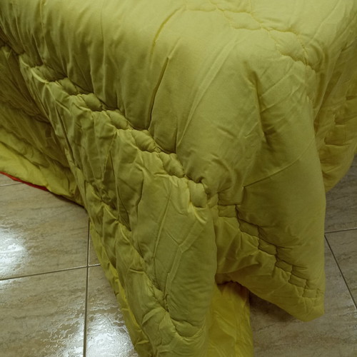 Double quilt new, reversible cotton fabric orange and yellow