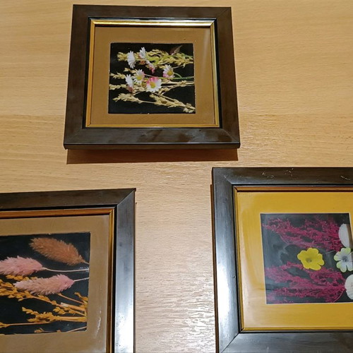 SET OF 3 FRAMES WITH PATTERNS