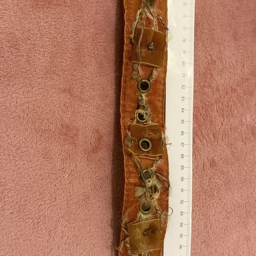 Vintage belt with large orange-red buckle like new