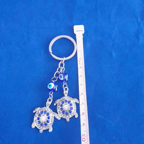 Keychain turtles new, metal blue