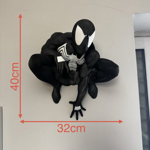 Venomised Spiderman Black Suit Statue 32 x 40 cm new
