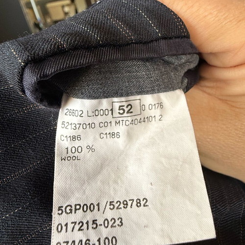 Men's jacket black with fine stripe size 52 wool like new