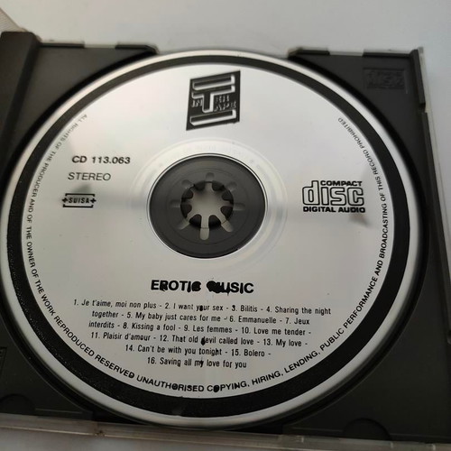 Erotic Music CD like new, collection of 16 songs
