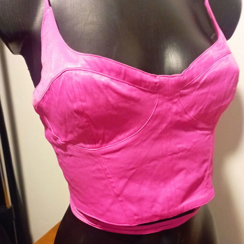 Zara bustier top new, pink, adjustable straps and back, size L