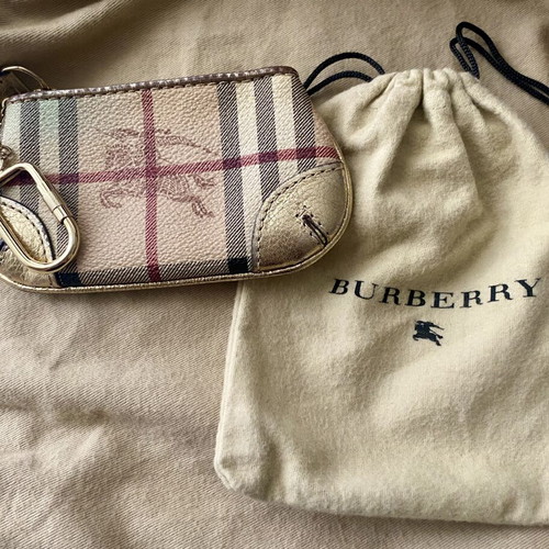 Burberry vintage coin purse with gold metal details