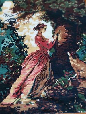 Vintage Love Χειροποίητος Κεντημένος Πίνακας 54x70