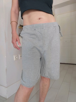 Women's Capri used, gray, size M/L with lace and pockets