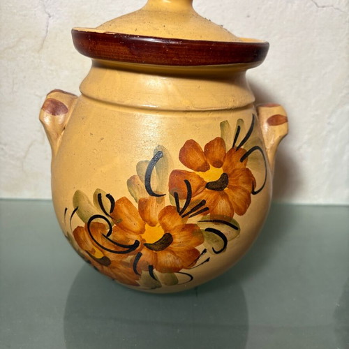Ceramic vase hand-painted used, vintage
