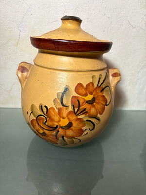 Ceramic vase hand-painted used, vintage