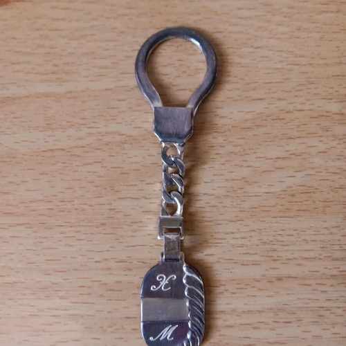 Silver 925 key holder/keychain new with monogram X and M