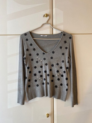 Italy blouse used, gray, size M