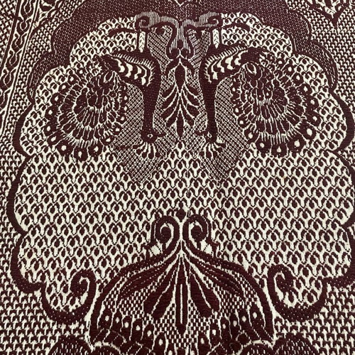 Traditional woven rug with peacock design like new, 2x2.5 m