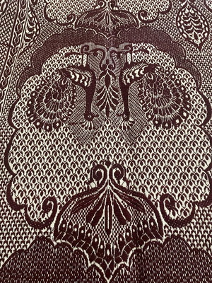 Traditional woven rug with peacock design like new, 2x2.5 m