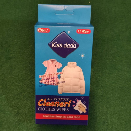 Kiss Dada Clothes Cleaning Wipes for Tough Stains, pack of 12, sealed