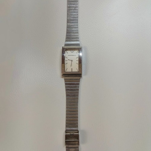 Emporio Armani AR-2100 wristwatch, steel, rectangular dial