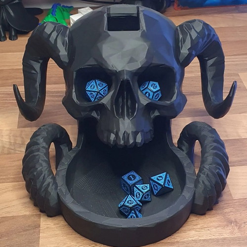 Skull Dice Tower new, detailed print