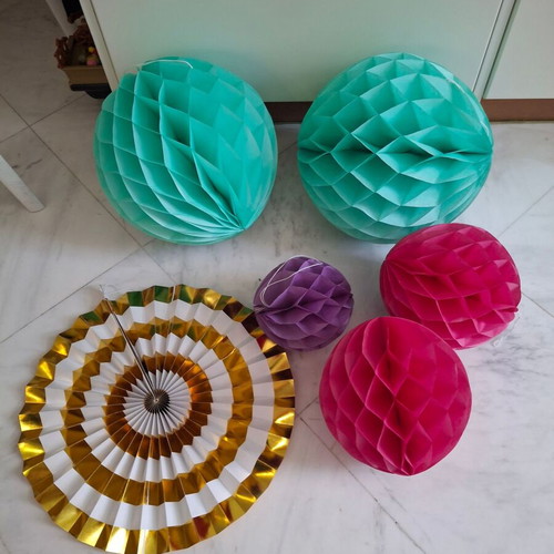 Paper balls for party decoration like new