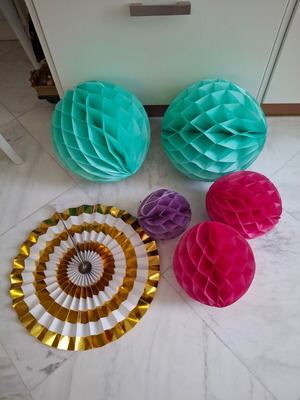 Paper balls for party decoration like new