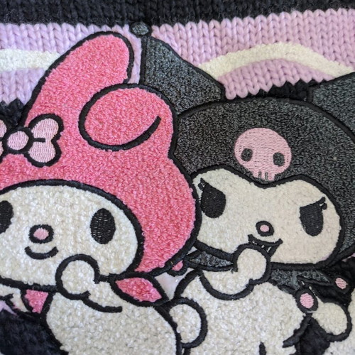 Hello Kitty Sanrio Pullover with Kuromi & My Melody used, striped, size S