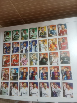 Champions League 2012-2013 single double-sided cards used, set of 35