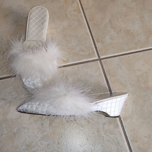 Bridal slippers size 36 white like new