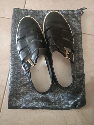 Philippe Lang leather men's shoes used, size 43, black