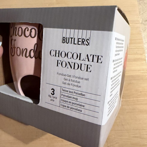 Butlers Fondue Pot Porcelain New Pink