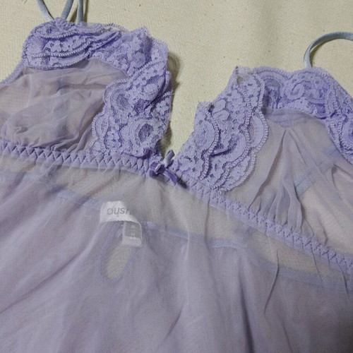 Baby doll set with lilac ruffles size M like new