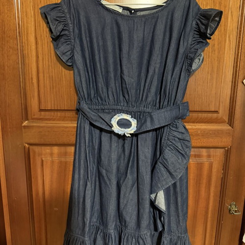Ballon Chic No8 girls' dress like new, size 128 cm, blue denim