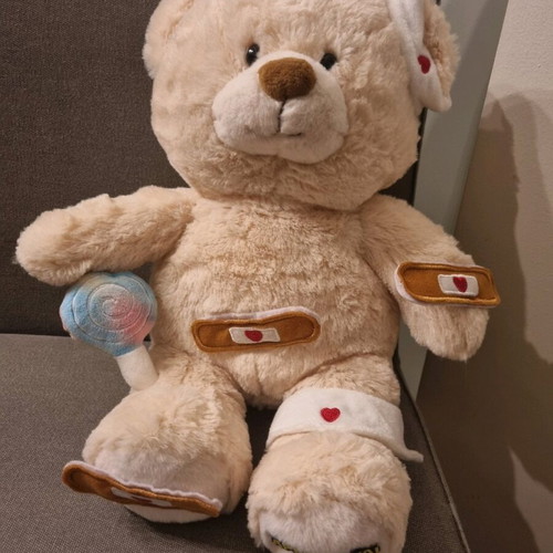 Sick Bear plush like new with accessories and instructions