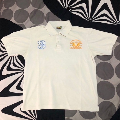 La Martina Polo Shirt M like new, white with embroidered details