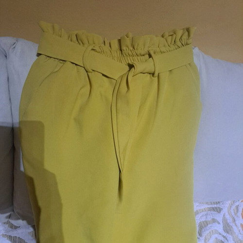 Women's high-waist pants like new, yellow, size M