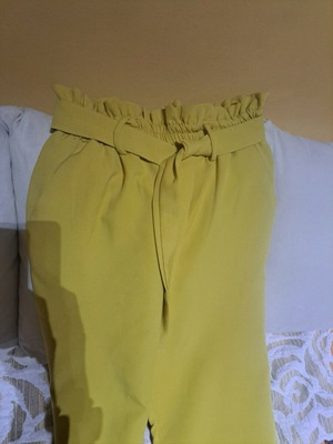 Women's high-waist pants like new, yellow, size M