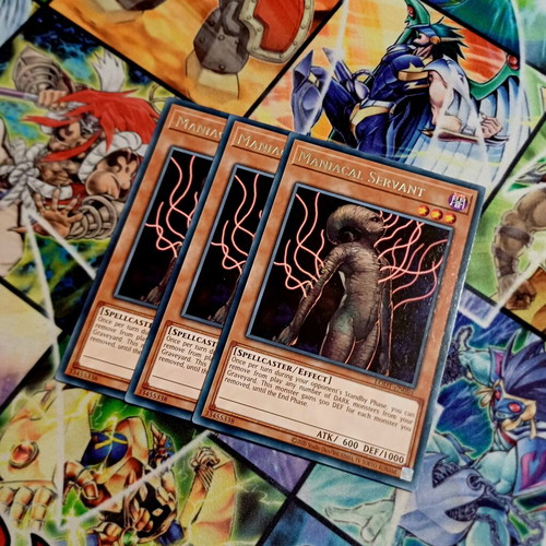 Playset 3x Maniacal Servant LODT Rare Reprint Yu-Gi-Oh! cards
